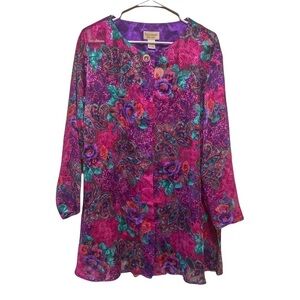 NWT Vintage Victoria’s Secret Gold Label Button Down Sheet Floral Top Small